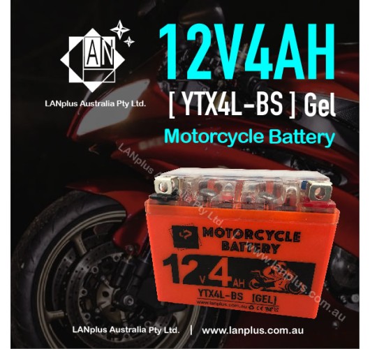 12V 4AH YTX4L-BS Gel Motorcycle Battery Dirt Bike ATV Quad Scooter Gokart Mower