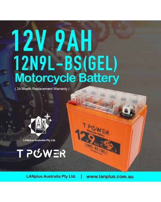 12V 9AH 12N9L-BS Gel Motorcycle Battery Dirt Bike ATV Quad Scooter Gokart Mower