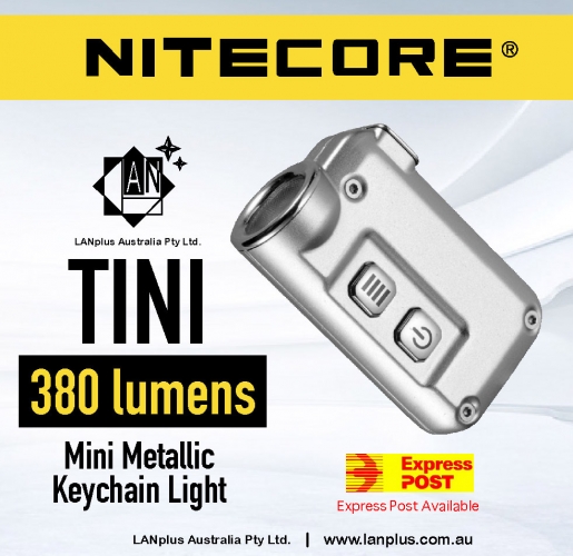 Nitecore TINI CREE XP-G2 S3 LED USB Rechargeable LED Key Light 380 Lumens /silve