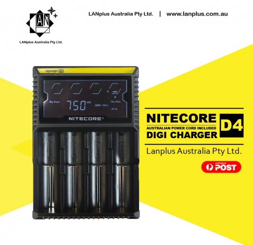 Nitecore D4 Digicharger LCD 4 channel Smart Battery Charger lifepo4 Ni-MH Ni-CD