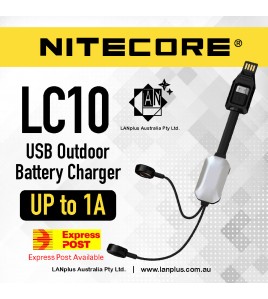 Brand New Nitecore LC10 Portable Magnetic USB Charger 4 18650 26650 14500 16650 RCR123