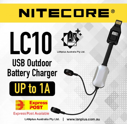 Brand New Nitecore LC10 Portable Magnetic USB Charger 4 18650 26650 14500 16650 RCR123