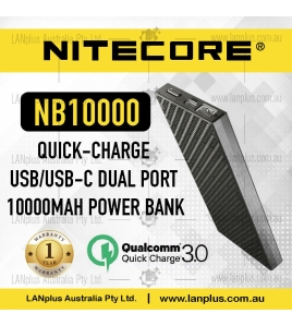 NITECORE NB10000 Quick Charge USB/USB-C Dual Port 10000mAh Lightweight Power Bank