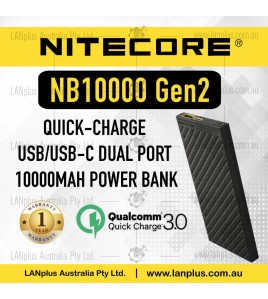 NITECOR NB10000 GEN 2 QC USB/USB-C Dual Port 10000mAh Lightweight Powerbank