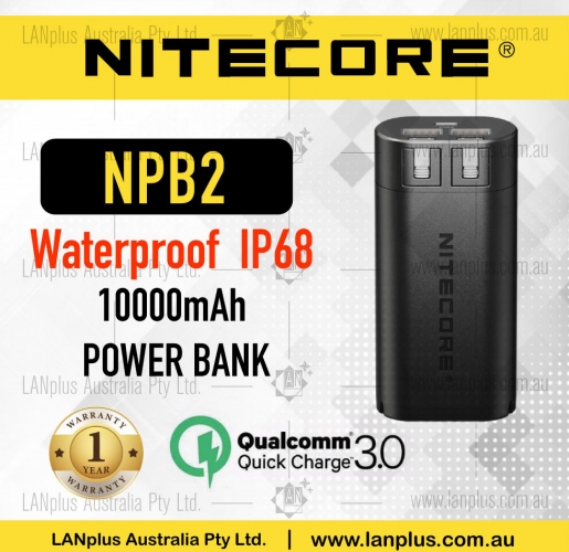 Nitecore NPB2 10000mAh QC3.0 Output IP68 Rated Waterproof Power Bank Authentic 