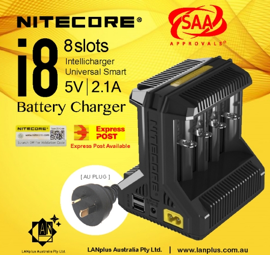 Nitecore i8 Intelligent Universal Battery Charger F Li-ion 18650 RCR123a 14500