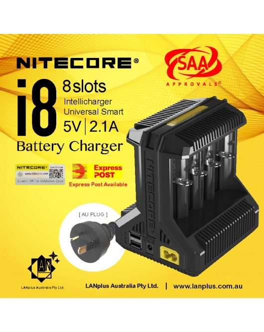 Nitecore i8 Intelligent Universal Battery Charger F Li-ion 18650 RCR123a 14500