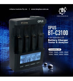 OPUS BT-C3100 Li-ion 18650 AA AAA NiMH Battery Analyzer Tester Charger V2.2