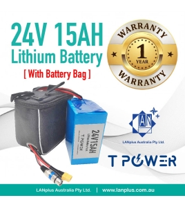 24V 15AH Lithium Battery w/ BMS 4 eBike Electric Scooter Mobility Bicycle w/ bag