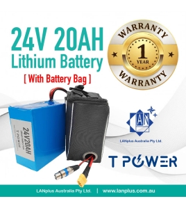 24V 20AH Lithium Battery w/ BMS for eBike Electric Scooter Mobility Bicycle w/ bag
