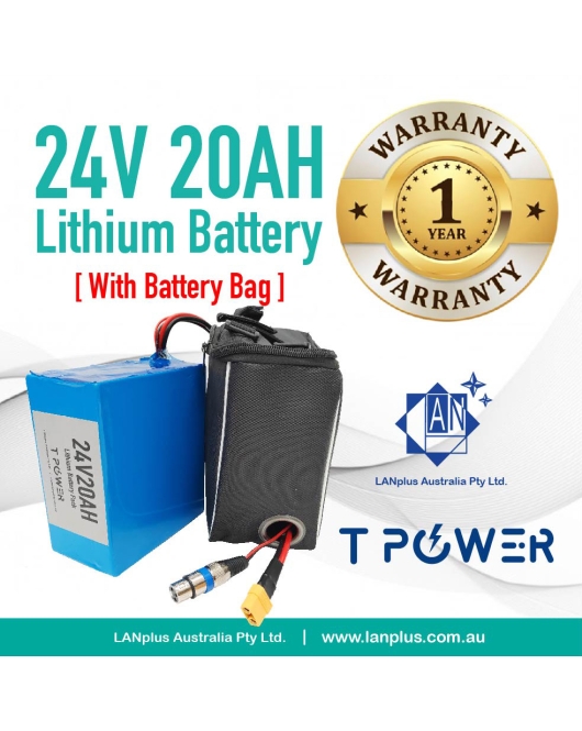 24V 20AH Lithium Battery w/ BMS for eBike Electric Scooter Mobility Bicycle w/ bag
