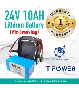 24V 10AH Lithium Battery w/ BMS 4 eBike Electric Scooter Mobility Bicycle w/ bag