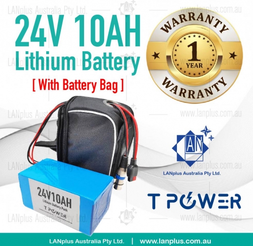 24V 10AH Lithium Battery w/ BMS 4 eBike Electric Scooter Mobility Bicycle w/ bag