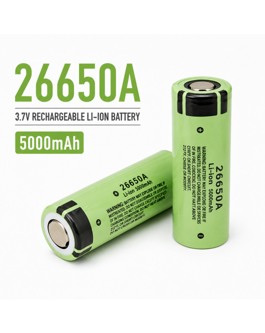 Panasonic 26650A 5000mAh 3.7V Rechargeable Li-ion Lithium Battery Flat Top Cell