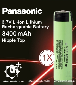 1x Panasonic NCR18650B Rechargeable Battery 3400mAh 3.7V Li-ion Button Nipple Top