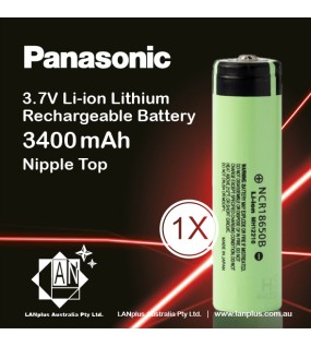1x Panasonic NCR18650B Rechargeable Battery 3400mAh 3.7V Li-ion Button Nipple Top