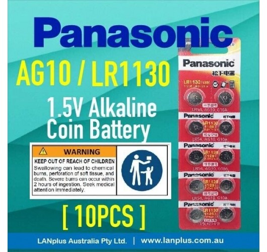 10 X AG10 LR1130 PANASONIC 1.5V STOP BARK ALKALINE BATTERY BATTERIES Mel