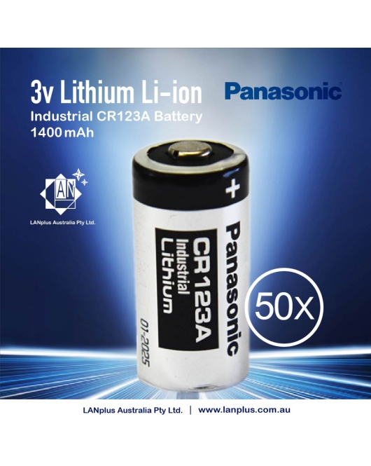 50x Panasonic 3V CR123a 1400mah CR17345 Lithium Battery CR123 DL123A EL123A No Rechargeable Battery