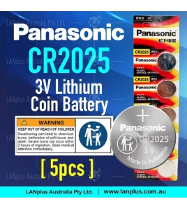 5x Panasonic CR2025 3V Lithium Coin Cell Button battery DL2025 ECR2025 GPCR2025