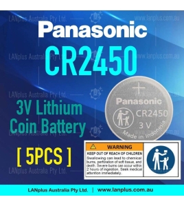 5x Panasonic CR2450 3V Cell coin lithium button battery DL2450 ECR2450 wholesale