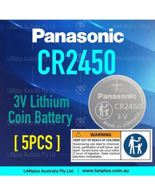 5x Panasonic CR2450 3V Cell coin lithium button battery DL2450 ECR2450 wholesale