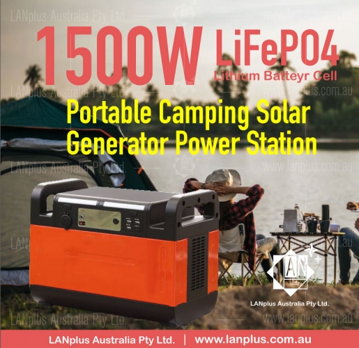 1500W Portable Power Station LifePO4 Lithium 1950W Peak AC/DC 1200WH Camping 