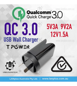 Quick Charge QC 3.0 super fast usb wall charger 18w au adapter saa certified