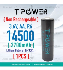 T power 14500 3.6V Lithium Battery AA size R6 ER14505 nipple top same as saft LS14500