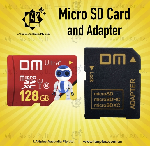 Micro Ultra SD Card MD 128GB Ultra+ Class 10 TF + Adapter