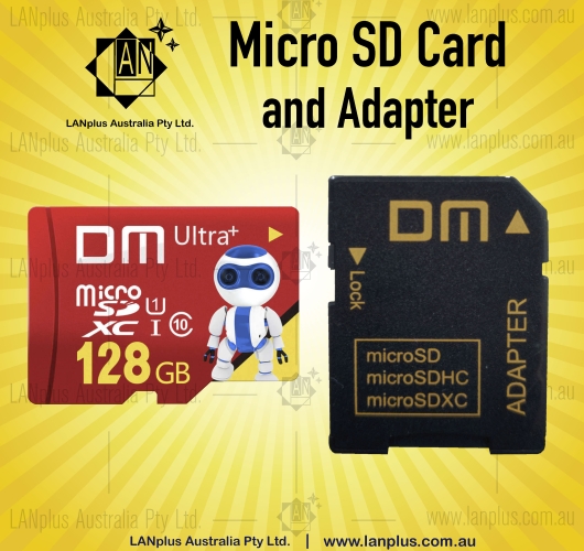 Micro Ultra SD Card MD 128GB Ultra+ Class 10 TF + Adapter