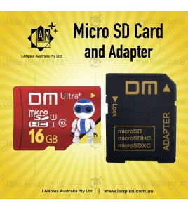 Micro Ultra SD Card MD 16GB Ultra+ Class 10 TF + Adapter