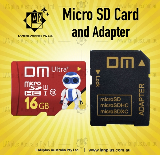 Micro Ultra SD Card MD 16GB Ultra+ Class 10 TF + Adapter