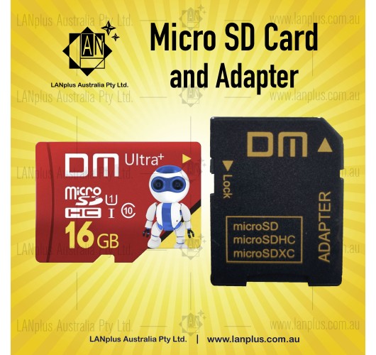Micro Ultra SD Card MD 16GB Ultra+ Class 10 TF + Adapter