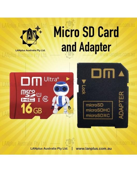 Micro Ultra SD Card MD 16GB Ultra+ Class 10 TF + Adapter