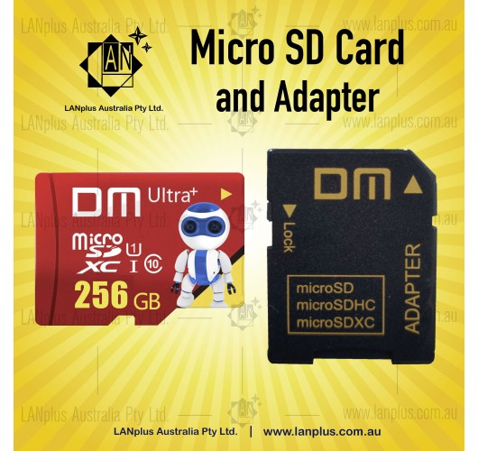 Micro Ultra SD Card MD 256GB Ultra+ Class 10 TF + Adapter