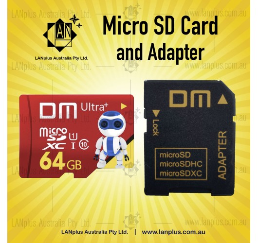 Micro Ultra SD Card MD 64GB Ultra+ Class 10 TF + Adapter