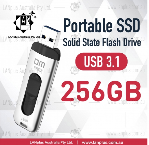 USB 3.1 Portable External SSD Solid State Flash Drive Memory 256GB