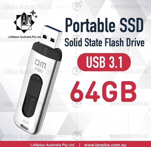 USB 3.1 Portable External SSD Solid State Flash Drive Memory 64GB