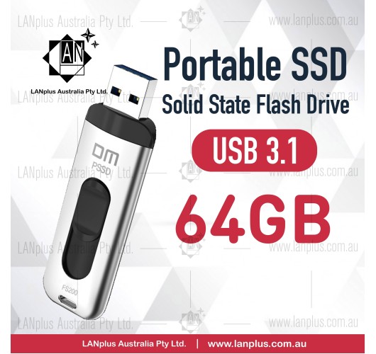 USB 3.1 Portable External SSD Solid State Flash Drive Memory 64GB