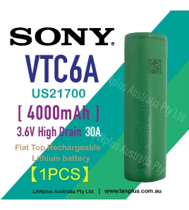 SONY 21700 VTC6A 4000mAh 3.7V 30A Lithium Rechargeable Battery Flat Top &gt; Samsung 48X 40T