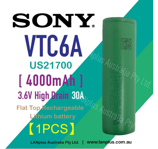 SONY 21700 VTC6A 4000mAh 3.7V 30A Lithium Rechargeable Battery Flat Top > Samsung 48X 40T