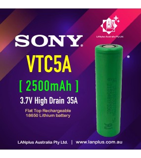 Sony US18650 VTC5a &gt; VTC5 2500mAh 35Amp HIGH CURRENT Rechargeable Battery