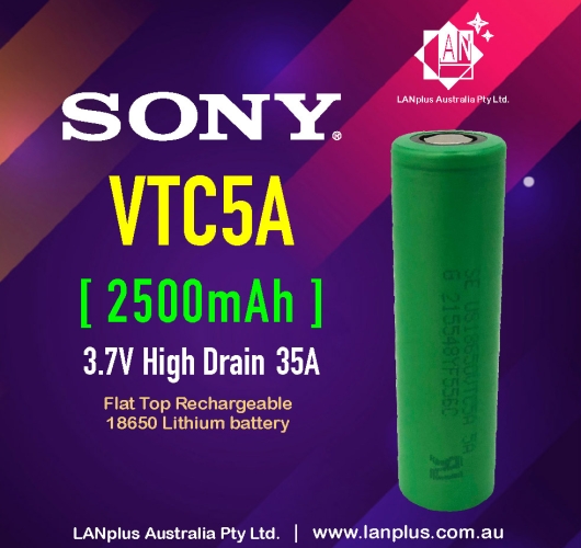 Sony US18650 VTC5a > VTC5 2500mAh 35Amp HIGH CURRENT Rechargeable Battery