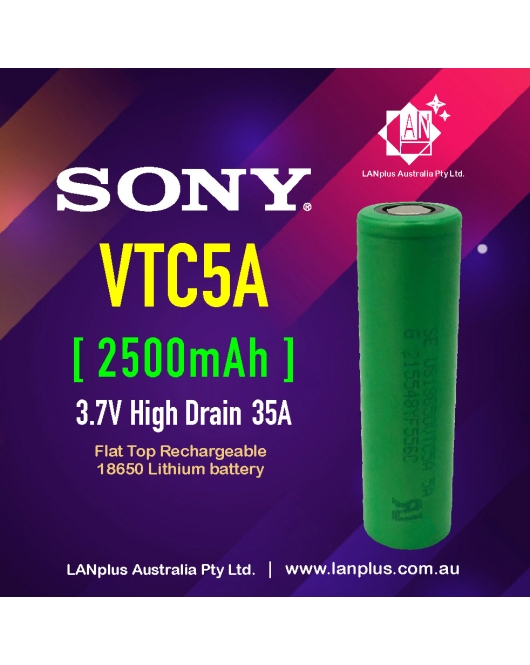 Sony US18650 VTC5a > VTC5 2500mAh 35Amp HIGH CURRENT Rechargeable Battery