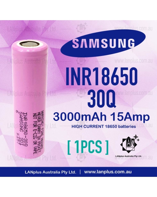 1x Samsung INR18650-30Q 3000mAh 15Amp HIGH CURRENT 18650 batteries
