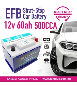 Stop-Start EFB Car Battery 12v 60Ah 500CCA for Honda Volkswagen Skoda Hyundai