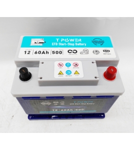 Stop-Start EFB Car Battery 12v 60Ah 500CCA for Honda Volkswagen Skoda Hyundai