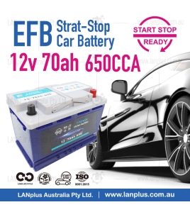 Stop-Start EFB Car Battery 12v 70Ah 650CCA for Toyota Nissan Mitsubishi Hyundai