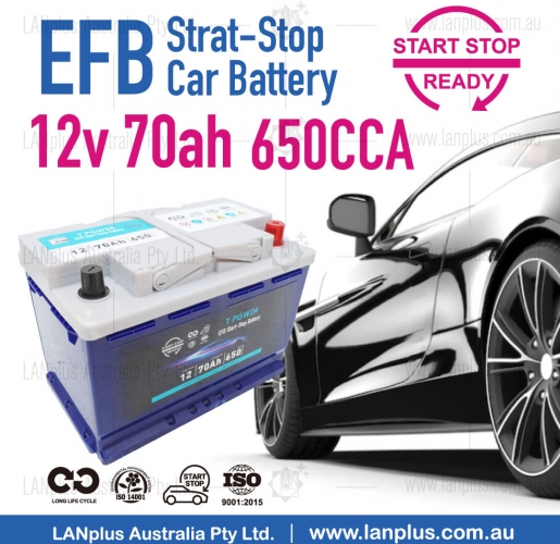 Stop-Start EFB Car Battery 12v 70Ah 650CCA for Toyota Nissan Mitsubishi Hyundai