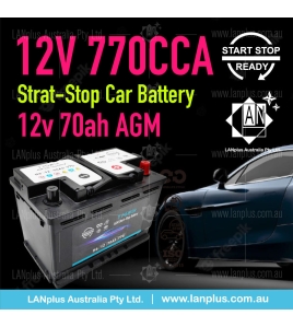 Stop-Start AGM Car Battery 12v 70Ah 770CCA Audi A1 A3 A5 A4 A6 Q3 Jeep Wrangler Hyundai 18-Month AU Warranty